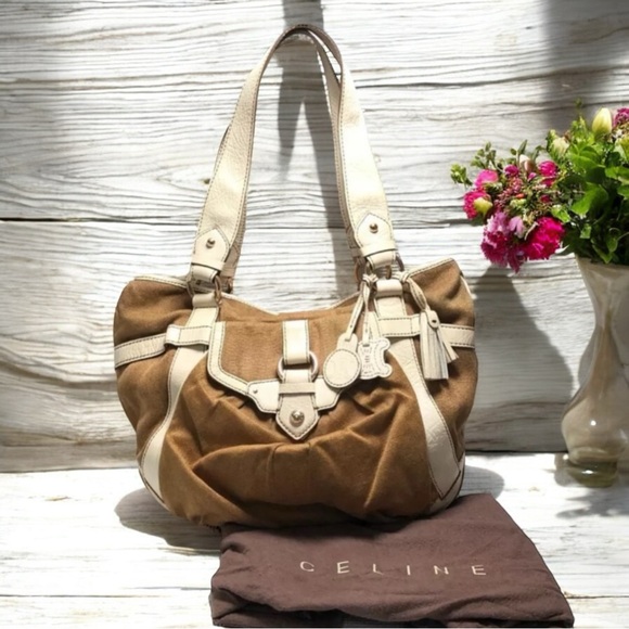 CELINE Handbag Leather Canvas w/ original Dustbag - Picture 1 of 14